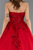 Designer Verlobungskleid Lang Rot ABU5460