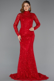 Designer Abendkleid Lang Spitze Rot ABU5461