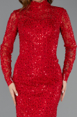 Designer Abendkleid Lang Spitze Rot ABU5461