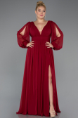 Weinrot Kleider İn Großen Größen Chiffon Lang ABU1988