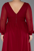 Weinrot Kleider İn Großen Größen Chiffon Lang ABU1988