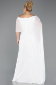 Abendgarderobe in Großen Größen Lang Chiffon Weiß ABU5419