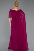 Abendgarderobe in Großen Größen Lang Chiffon Pflaume ABU5419