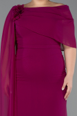 Abendgarderobe in Großen Größen Lang Chiffon Pflaume ABU5419