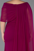 Abendgarderobe in Großen Größen Lang Chiffon Pflaume ABU5419