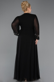 Abendkleid in Übergröße Lang Chiffon Schwarz ABU5360