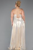 Abschlusskleid In Übergröße Lang Gold ABU5357