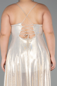 Abschlusskleid In Übergröße Lang Gold ABU5357
