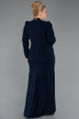Hijab-Kleid İn Übergröße Lang Marineblau ABU5395