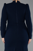 Hijab-Kleid İn Übergröße Lang Marineblau ABU5395