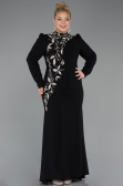 Hijab-Kleid İn Übergröße Lang Schwarz ABU5395