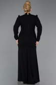 Hijab-Kleid İn Übergröße Lang Schwarz ABU5395