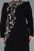 Hijab-Kleid İn Übergröße Lang Schwarz ABU5395
