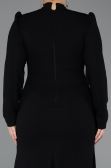 Hijab-Kleid İn Übergröße Lang Schwarz ABU5395