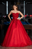 Designer Verlobungskleid Lang Rot ABU5460