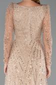 Partykleid Midi Perlenbesetzt Gold ABK2469