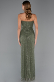 Abendkleid Lang Perlenbesetzt Khaki ABU5483