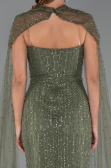 Abendkleid Lang Perlenbesetzt Khaki ABU5483