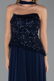 Abendkleid Lang Chiffon Marineblau ABU5486