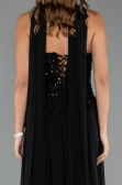 Abendkleid Lang Chiffon Schwarz ABU5486