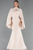 Abendkleid im Meerjungfrau-Stil Lang Beige ABU5485