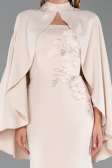Abendkleid im Meerjungfrau-Stil Lang Beige ABU5485