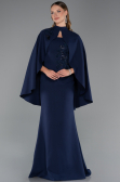 Abendkleid im Meerjungfrau-Stil Lang Marineblau ABU5485