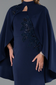 Abendkleid im Meerjungfrau-Stil Lang Marineblau ABU5485