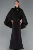 Abendkleid im Meerjungfrau-Stil Lang Schwarz ABU5485
