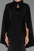 Abendkleid im Meerjungfrau-Stil Lang Schwarz ABU5485
