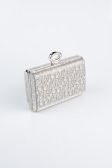 Abendtasche Gemustert Platin SH858