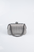 Abendtasche Laserschnitt Platin SH860