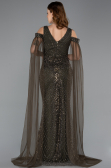 Abendkleid Lang Perlenbesetzt Khaki ABU5497
