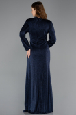 Hijab-Kleid İn Übergröße Lang Marineblau ABU5502