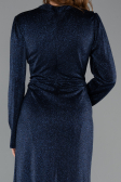 Hijab-Kleid İn Übergröße Lang Marineblau ABU5502