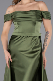 Abendkleid Lang Satin Khaki ABU5507