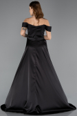 Abendkleid Lang Satin Schwarz ABU5507