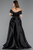 Abendkleid Lang Perlenbesetzt Schwarz ABU5503