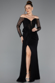 Abendkleid Lang Spitze Schwarz ABU5509