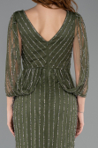 Abendkleid Lang Steinbesetzt Khaki ABU5475