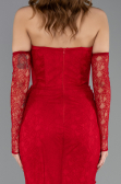 Abendkleid Lang Spitze Rot ABU5510