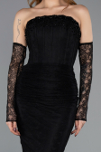 Abendkleid Lang Spitze Schwarz ABU5510