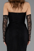 Abendkleid Lang Spitze Schwarz ABU5510