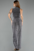 Partykleid Lang Schwarz-Silber ABU5533