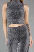 Partykleid Lang Schwarz-Silber ABU5533