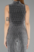 Partykleid Lang Schwarz-Silber ABU5533