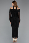 Partykleid Midi Steinbesetzt Schwarz ABK2491