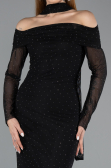 Partykleid Midi Steinbesetzt Schwarz ABK2491