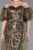 Abendkleid Lang Khaki ABU5537