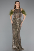 Abendkleid Lang Khaki ABU5538